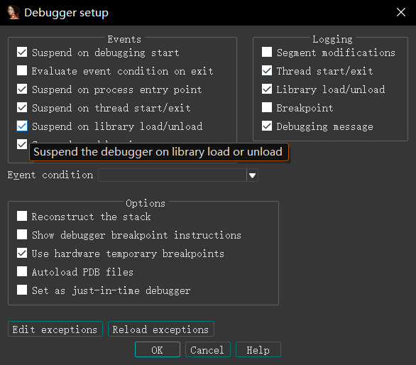 在Debug options勾选如上选项